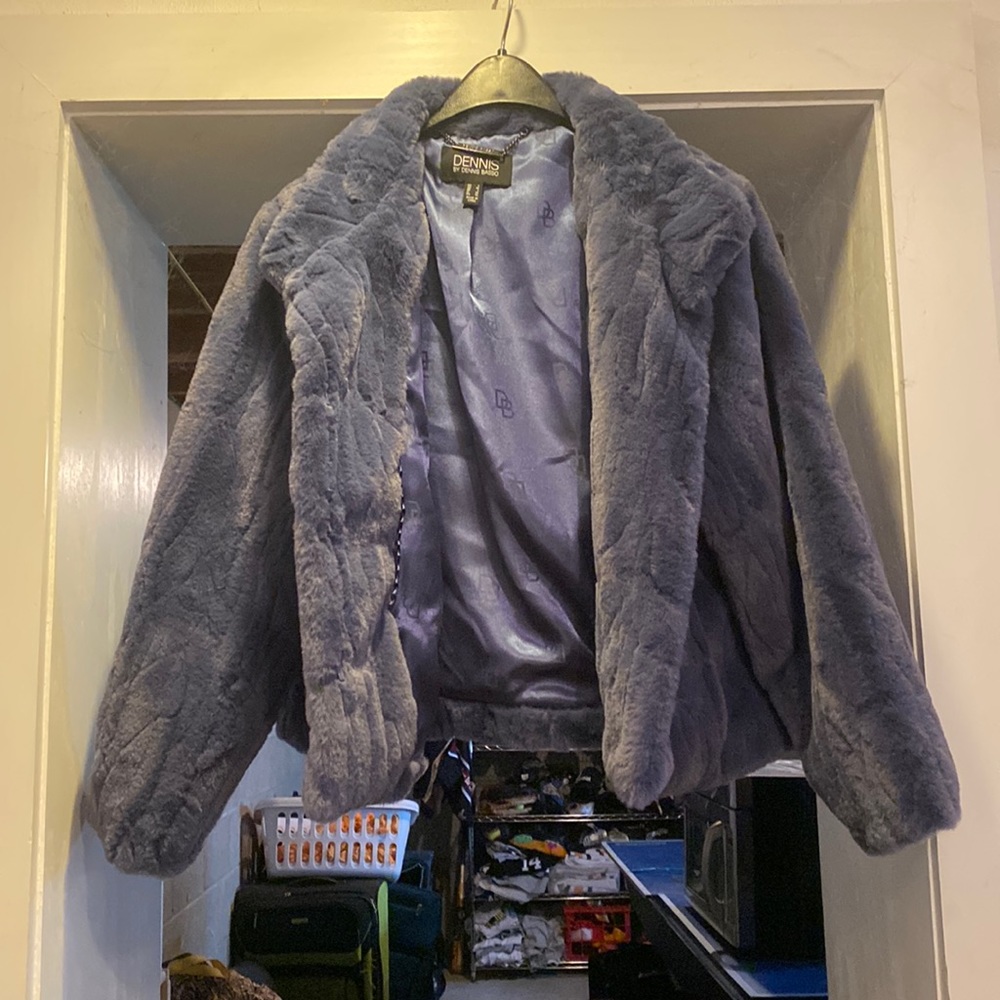 Gently used Dennis by Dennis Basso fuzzy coat